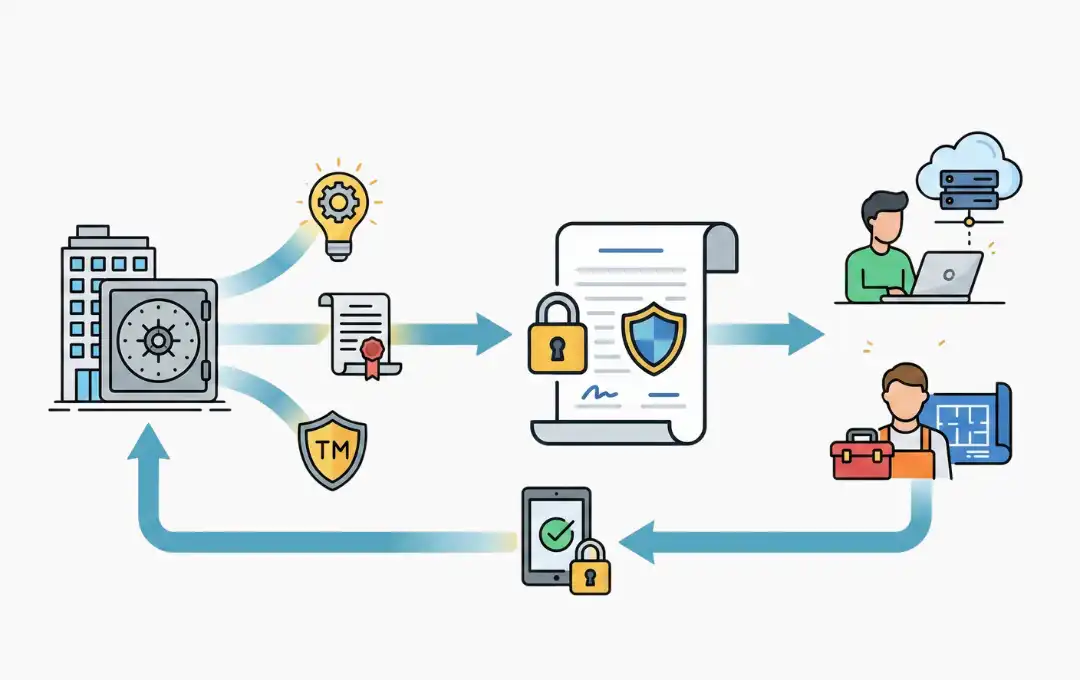 How should Ontario companies protect trademarks, trade secrets, and IP in contracts with contractors and software vendors in 2025 ?