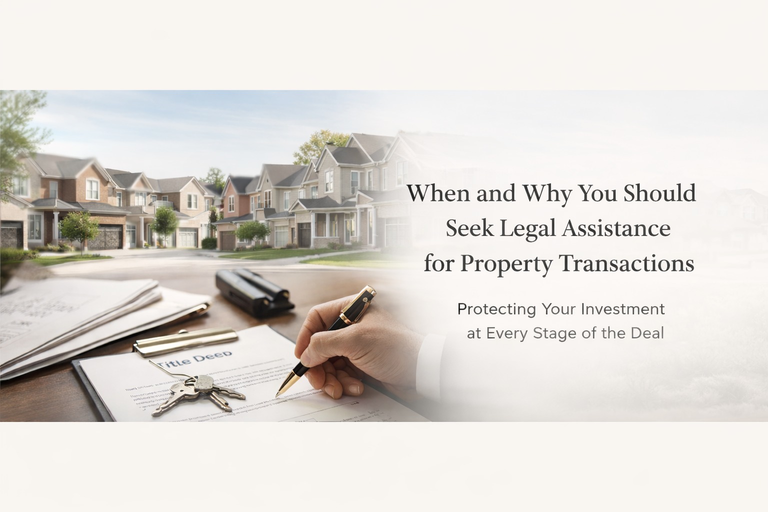When and Why You Should Seek Legal Assistance for Property Transactions
