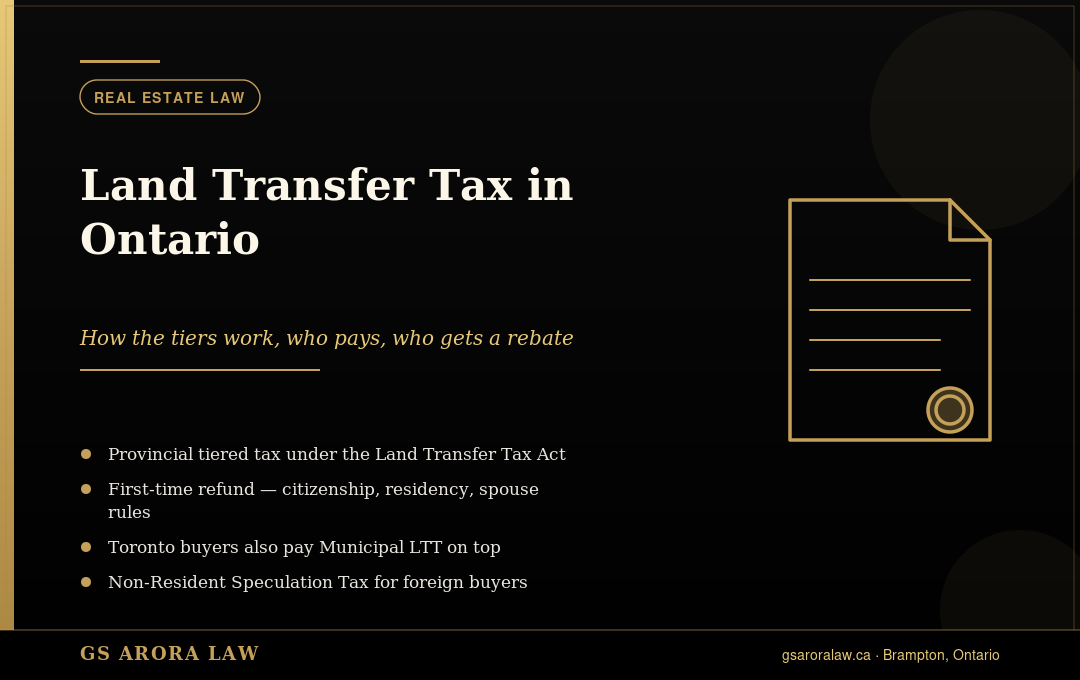 Land Transfer Tax in Ontario: What Buyers Need to Know in 2026