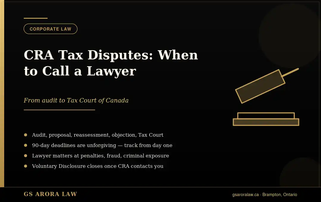CRA Tax Disputes: When to Call a Tax Lawyer in Ontario