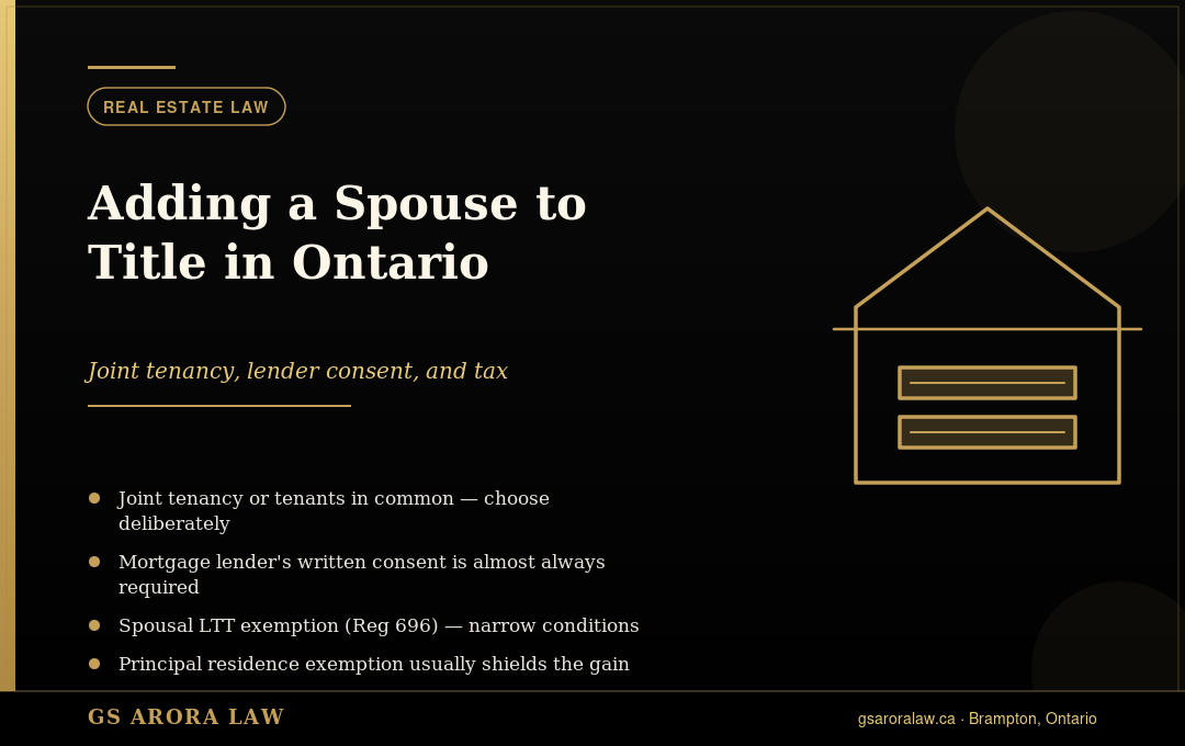 Adding a Spouse to Title in Ontario: What You Need to Know