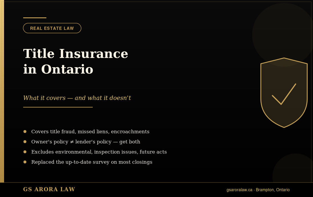 Title Insurance in Ontario: What It Covers and What It Doesn’t