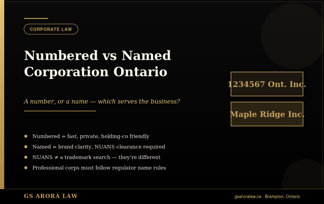 Numbered vs Named Corporation in Ontario: Which to Pick