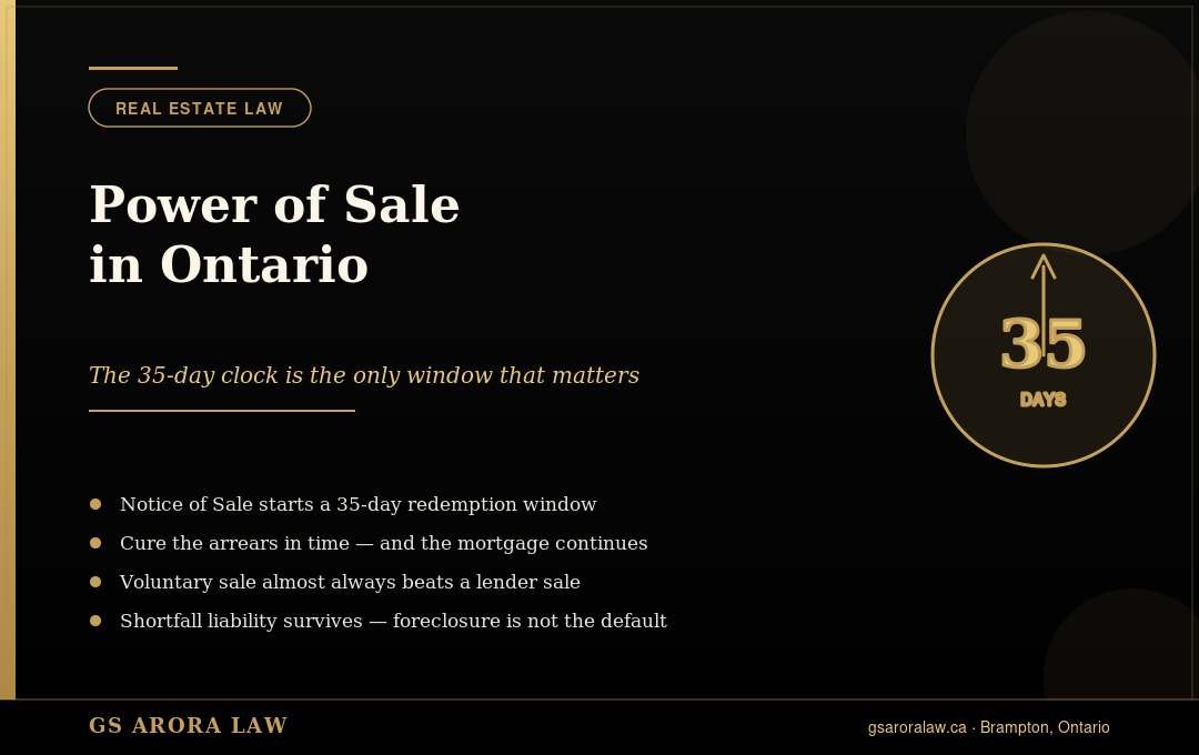 Power of Sale in Ontario: The Lender’s Process and Your Options